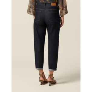 Oltre - Jeans palazzo con strass - Blu