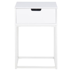 Table de chevet blanc tiroir PUNE