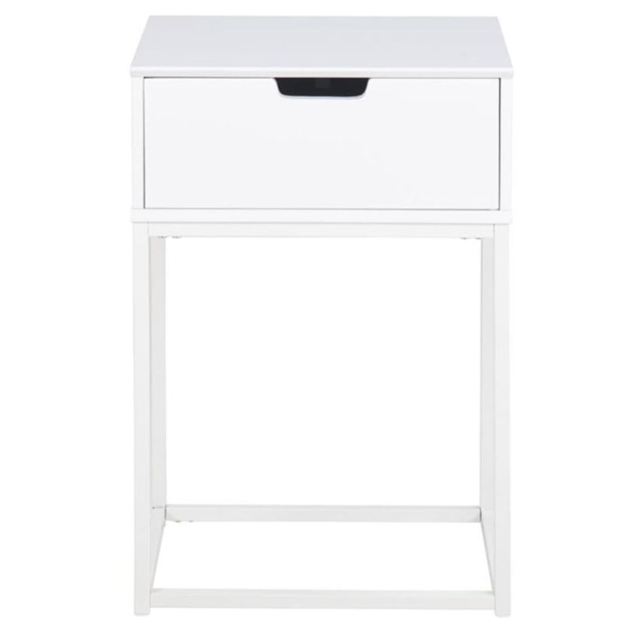 Table de chevet blanc tiroir PUNE