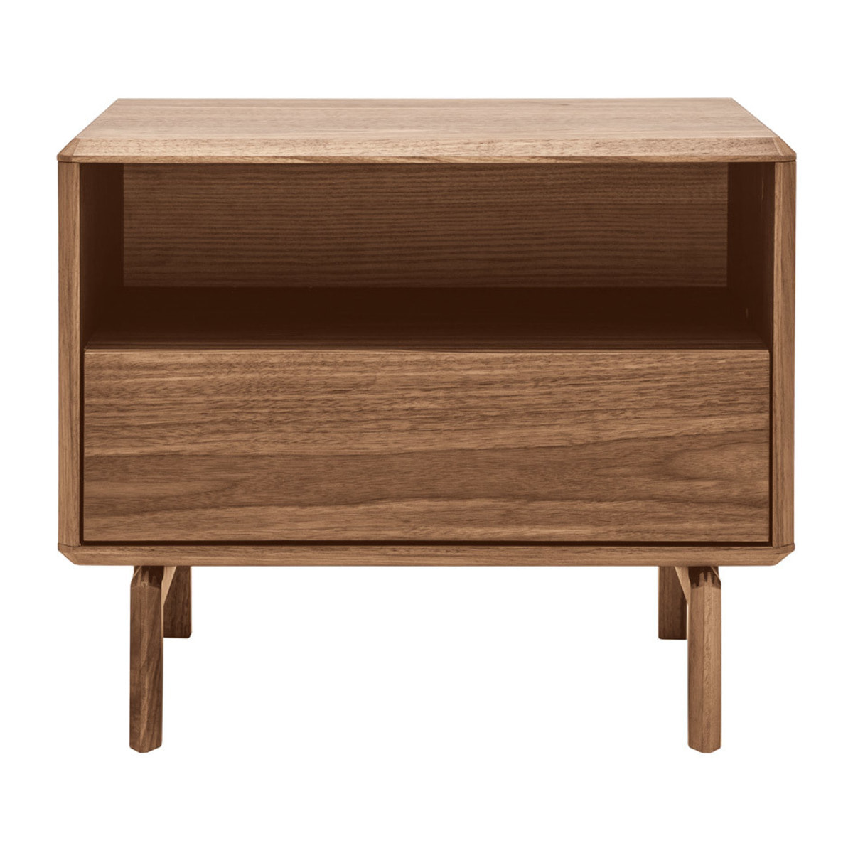 Table de chevet bois foncé noyer SUVA