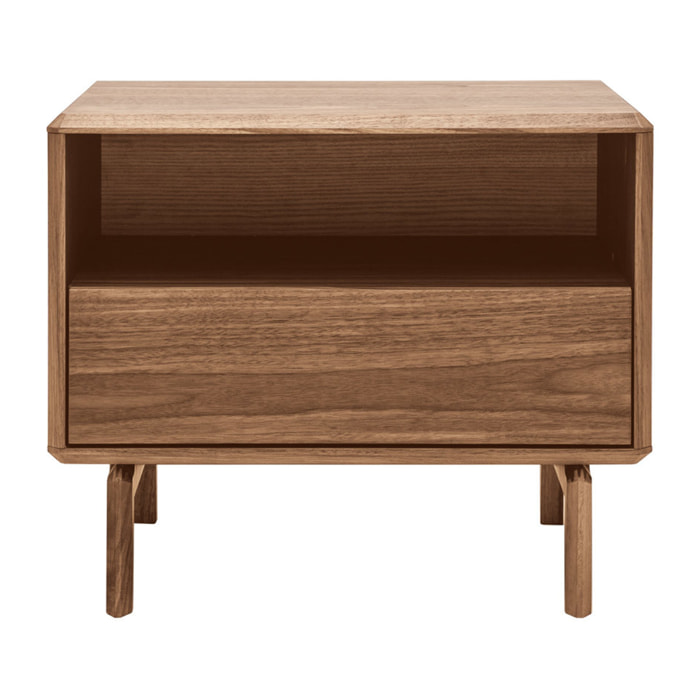 Table de chevet bois foncé noyer SUVA
