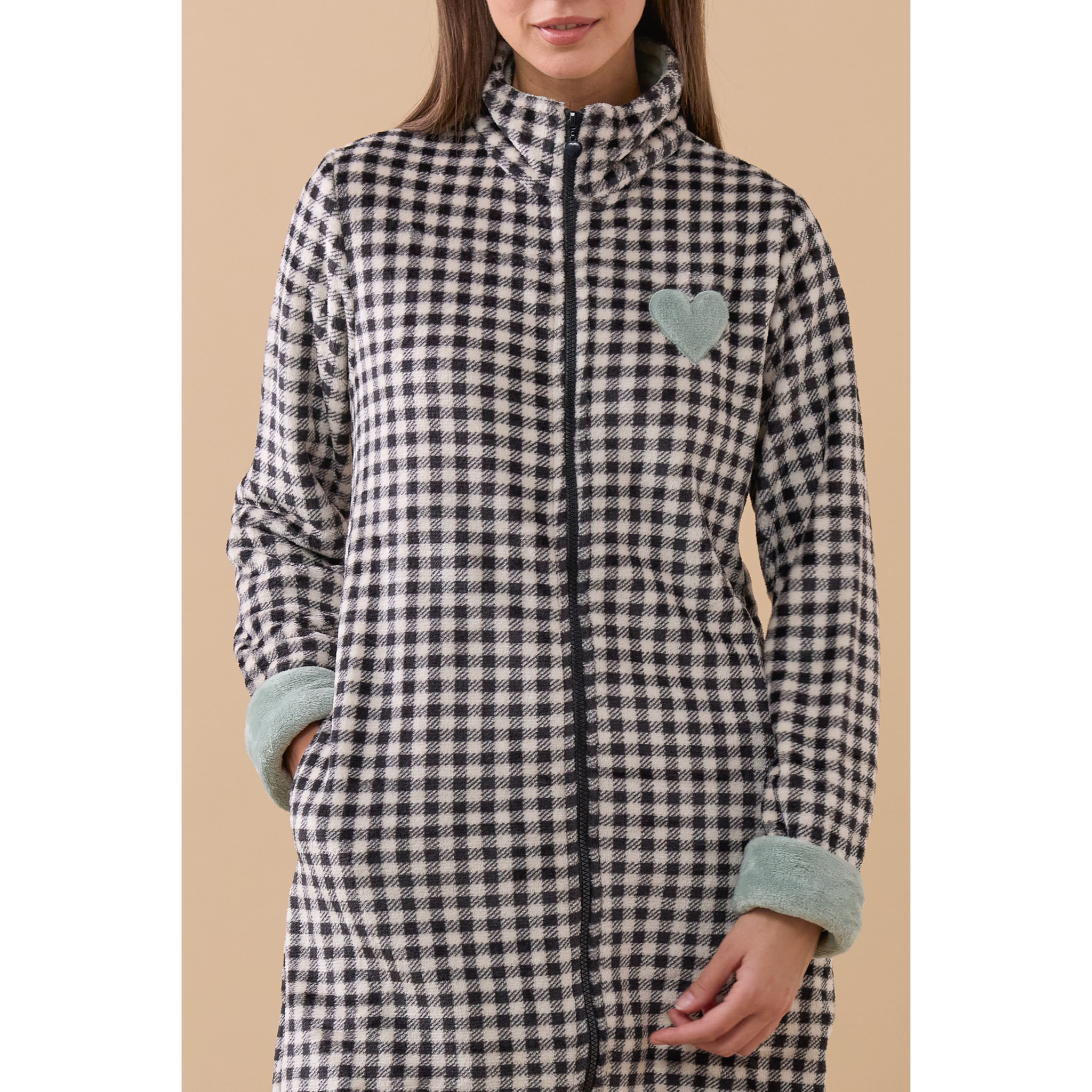 Vestaglia donna maybe in coral con zip Noidinotte