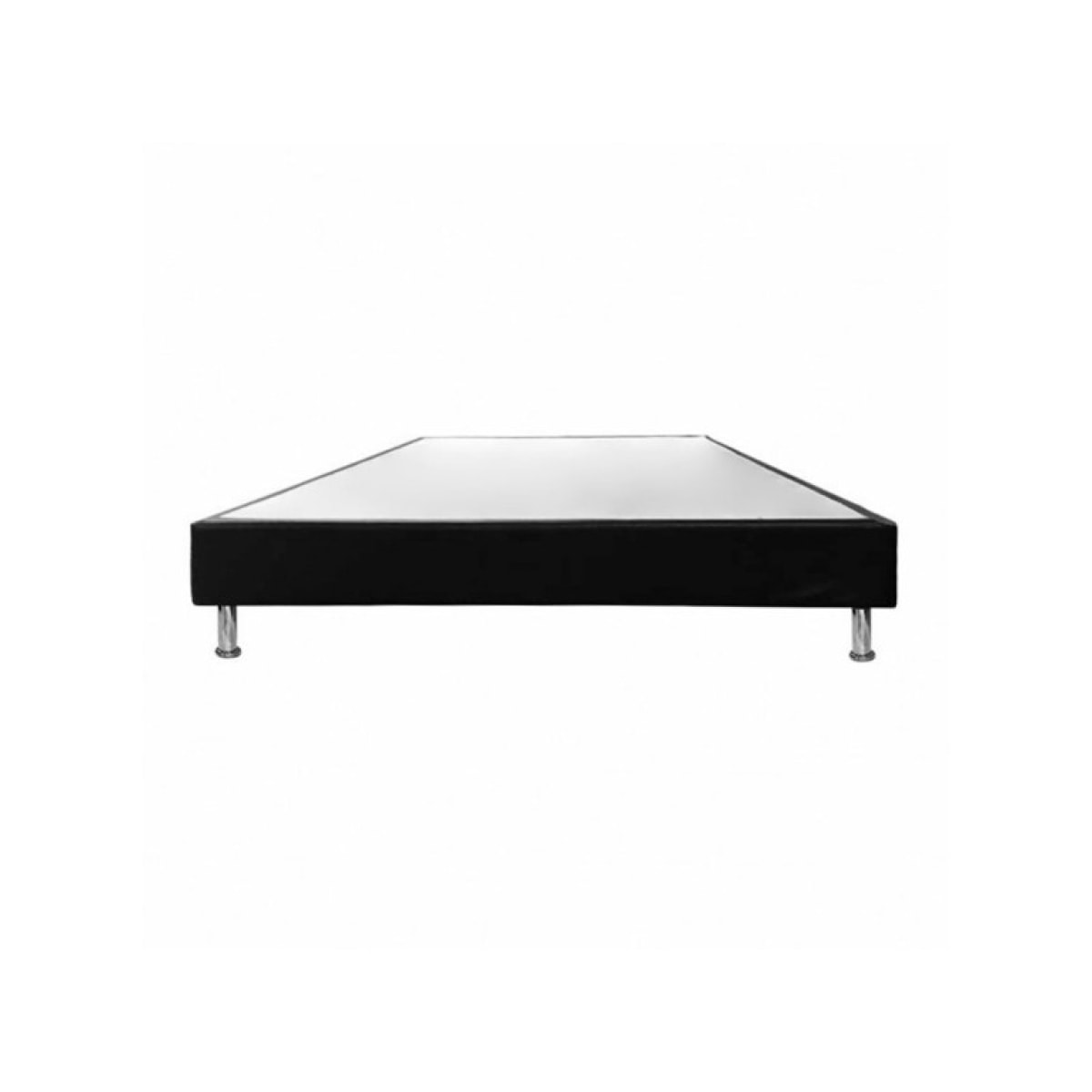 Sommier tapissier en kit bois massif et simili noir 90x190cm - LOIRE