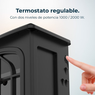 Chimenea Eléctrica de Pie ReadyWarm 2000 Flames. 2000 W, 2 Niveles de Potencia,