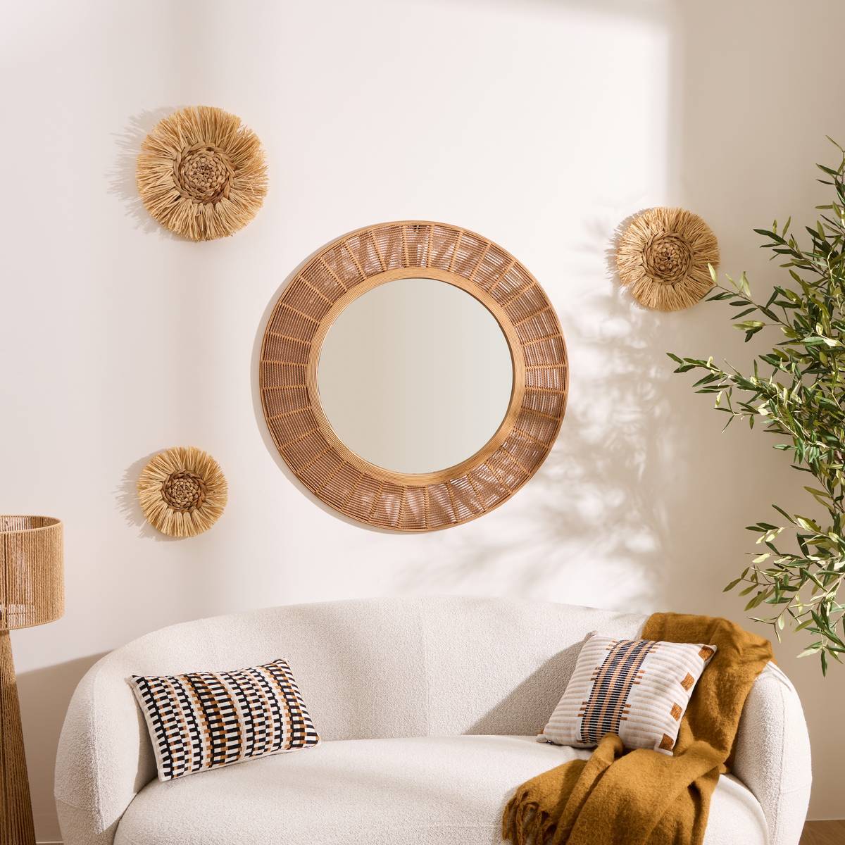 Miroir Zelie D91cm marron