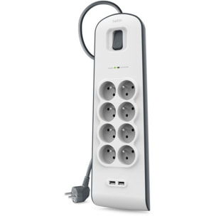 Multiprise USB BELKIN 8 prises parafoudres + 2 USB