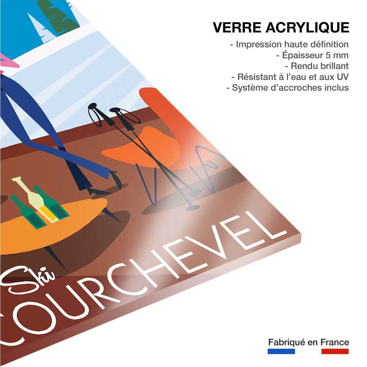 Tableau ski à courchevel Tableau plexiglas