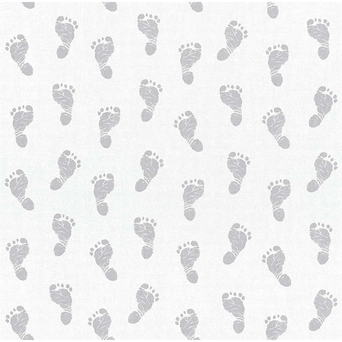 Papier Peint 'Petits Petons' - Gris