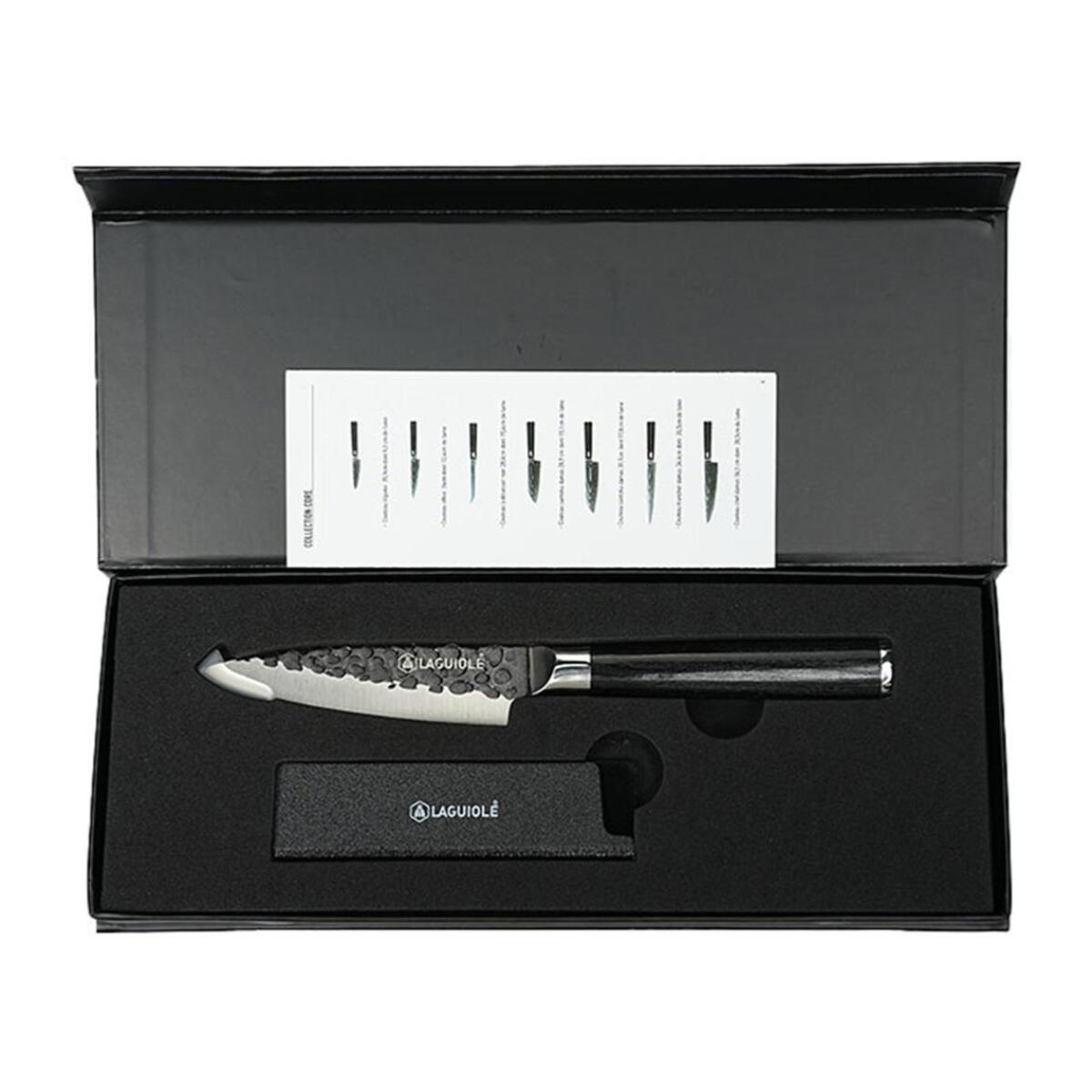 Couteau à légumes noir 21cm avec étui - "Sen"