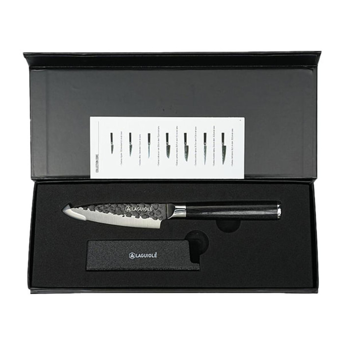 Couteau à légumes noir 21cm avec étui - "Sen"