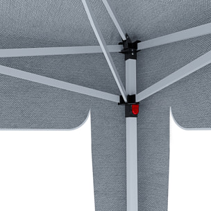 Gazebo Pieghevole Idrorepellente 3 x 3 M Da Giardino 4 Sacche Per Pesi Sacca Trasporto Chiusura Fisarmonica Copertura 160 gr/m² (Grigio)