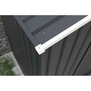 Abri de jardin métal - "Vegas" 12.98 m² avec gouttière - Gris