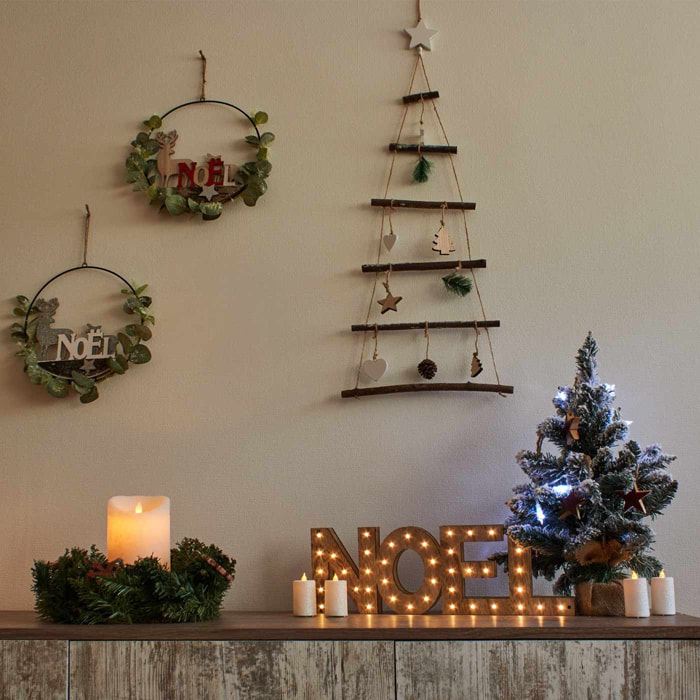 Letras noel ártekin madera led 44cm