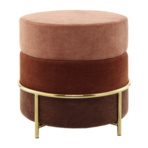 Pouf tondo Matilda 225 in velluto terra e oro