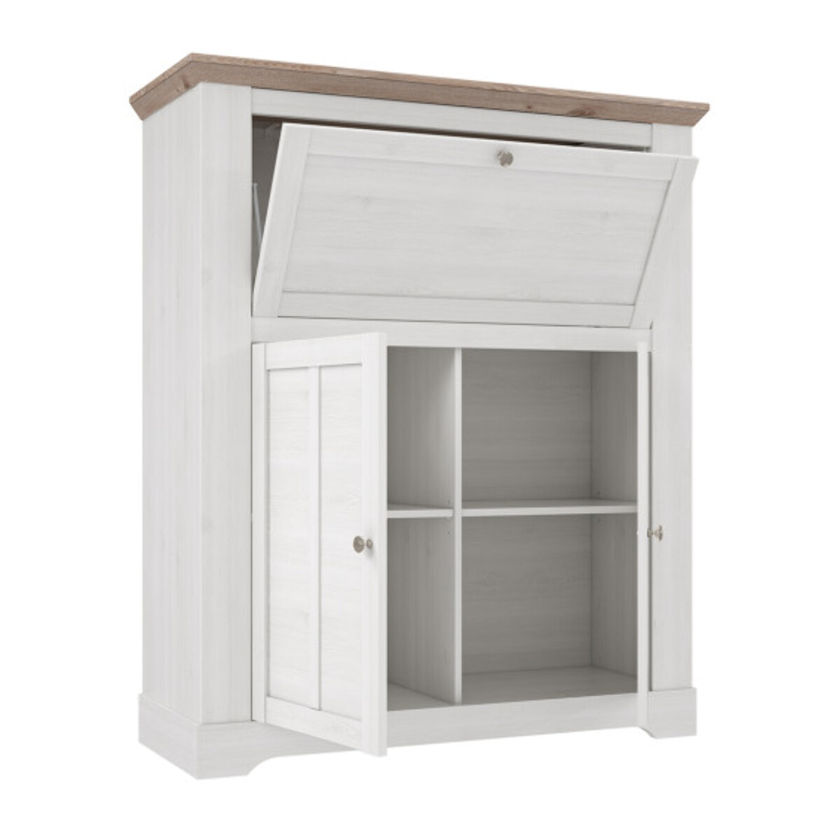 Bar en bois effet chêne clair blanchi - ILONA
