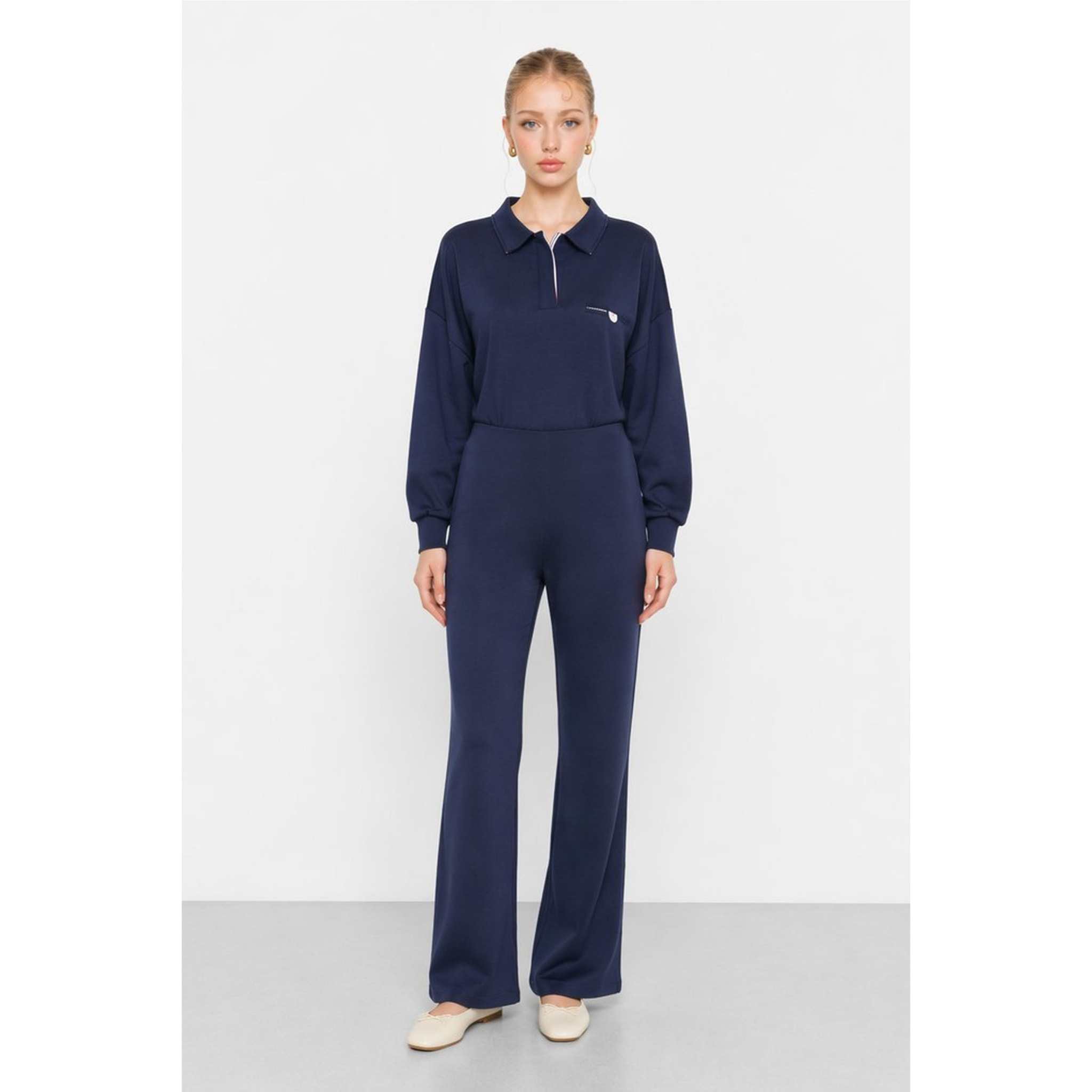 Kocca - Pantaloni da donna a gamba larga in viscosa ed elastan Donna