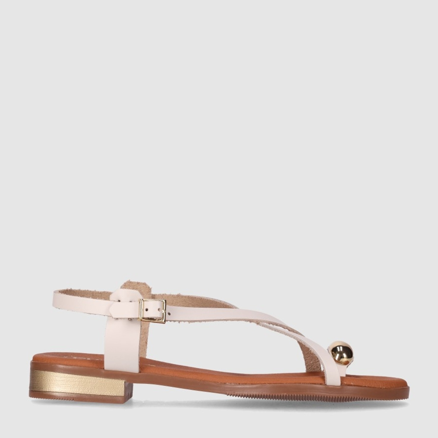 Sandalias de Piel - Hielo - Tacón: 2 cm