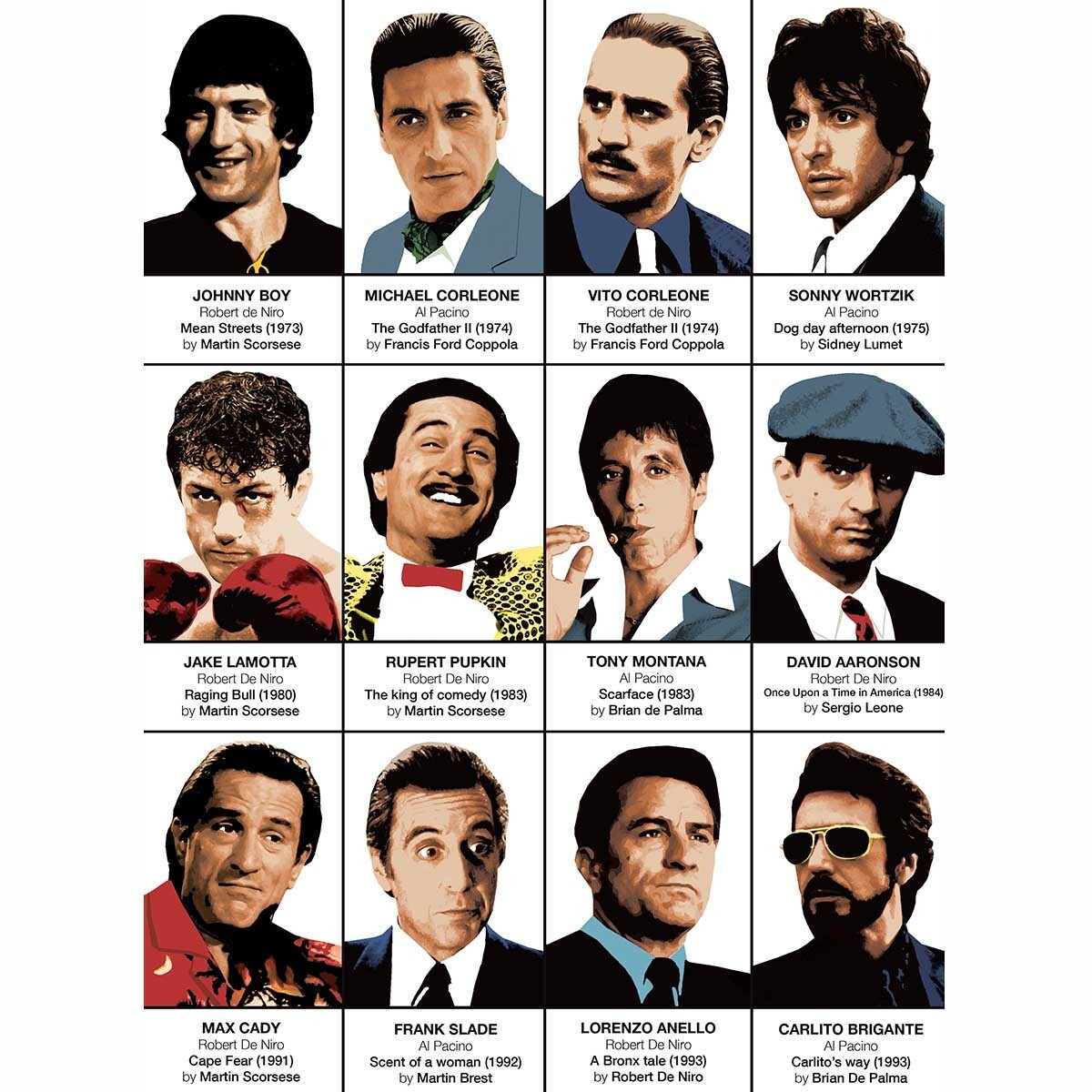Affiche - Al Pacino and Robert de Niro - Olivier Bourdereau