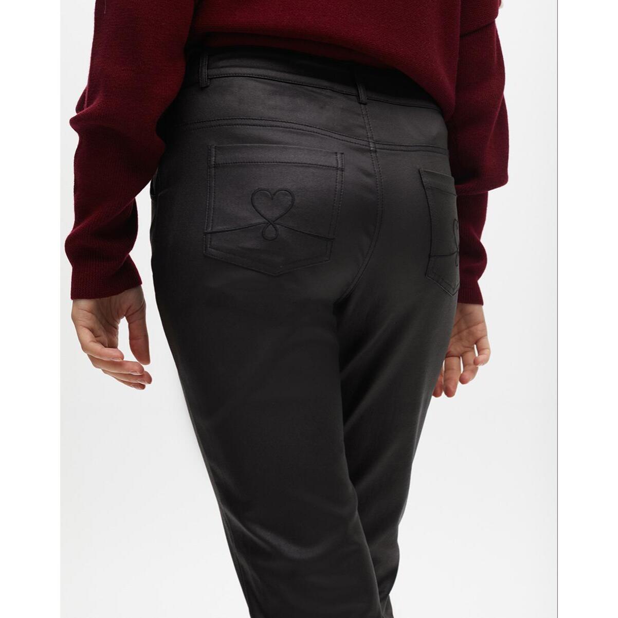 Pantaloni cerati svasati beige