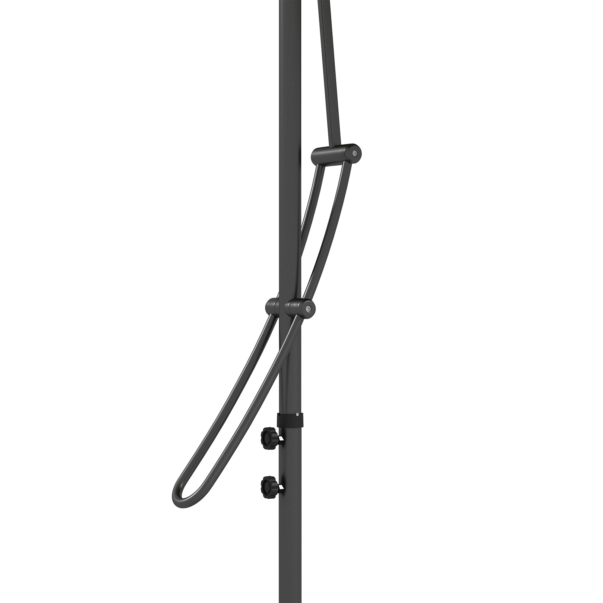 Sombrilla Voladiza de 3 m con Luces LED Sombrilla de Jardín con Manivela y Base Cruzada Parasol Excéntrico para Exterior Patio Terraza Gris Oscuro