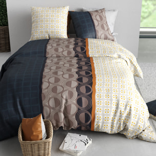 Parure housse de couette imprimé 100% coton - curtis