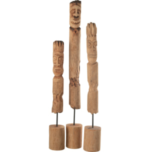 J-Line figurine Personnages Sur Pied Totem - bois - naturel