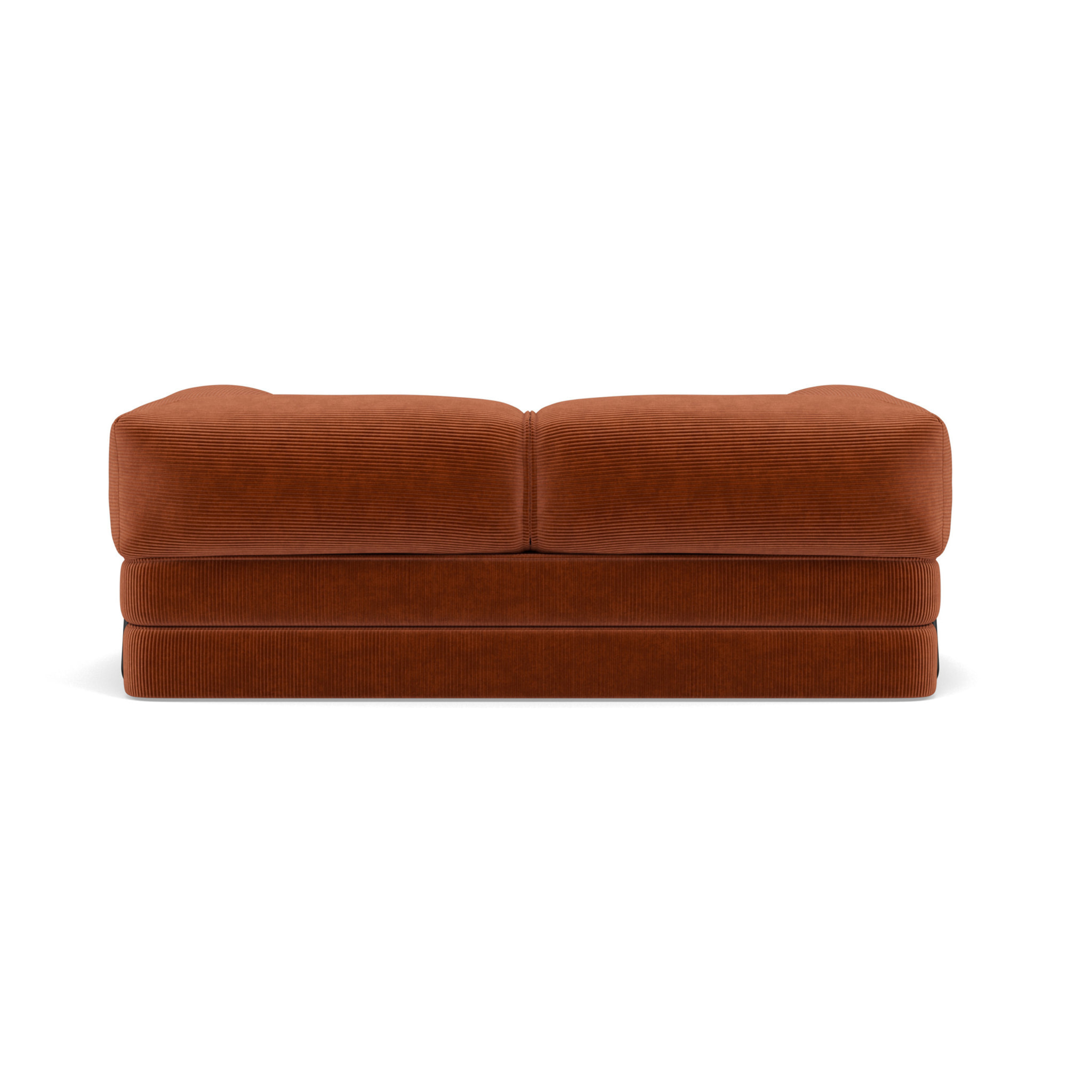 Poppy - canapé 3 places convertible en velours côtelé - Terracotta