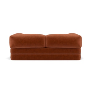Poppy - canapé 3 places convertible en velours côtelé - Terracotta