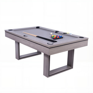 Table multi-jeux 3 en 1 billard et ping pong en bois gris ARIES