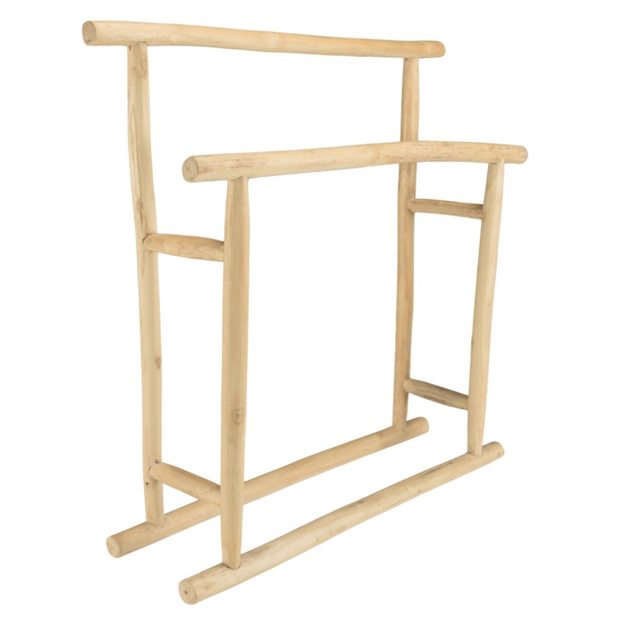 WILL - Porte-serviettes double portant en bois de teck naturel