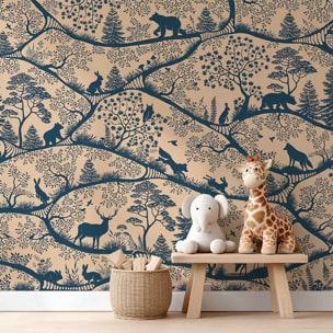 Papier peint forêt ludique chambre enfant Intissé