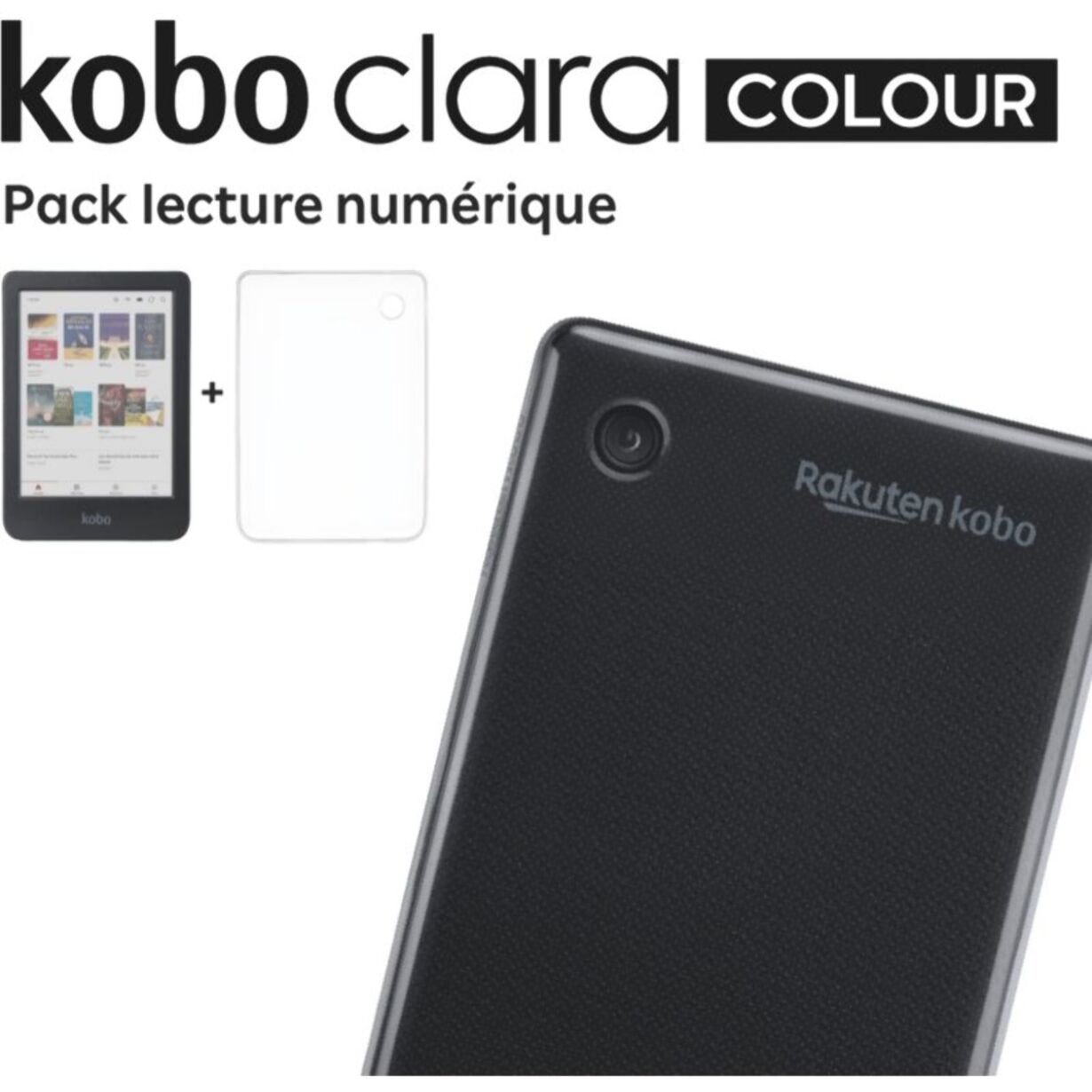 Liseuse eBook KOBO Pack Clara Colour + Cover Transparente