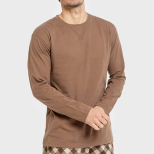 Pijama hombre franela Cuadro Bogota Marrón