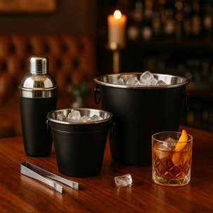 Set de 4 barras de acero inoxidable en negro mate