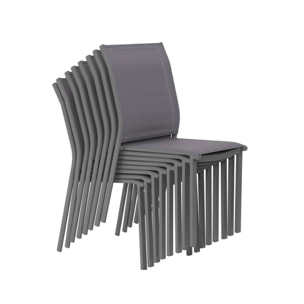 Table de jardin aluminium + 8 assises  ZARO + BUFFALO
