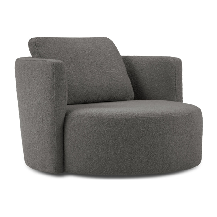 Fauteuil pivotant "Adam" bouclé gris foncé