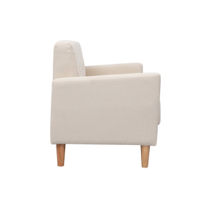 Canapé scandinave 2 places en tissu beige et bois clair MOON