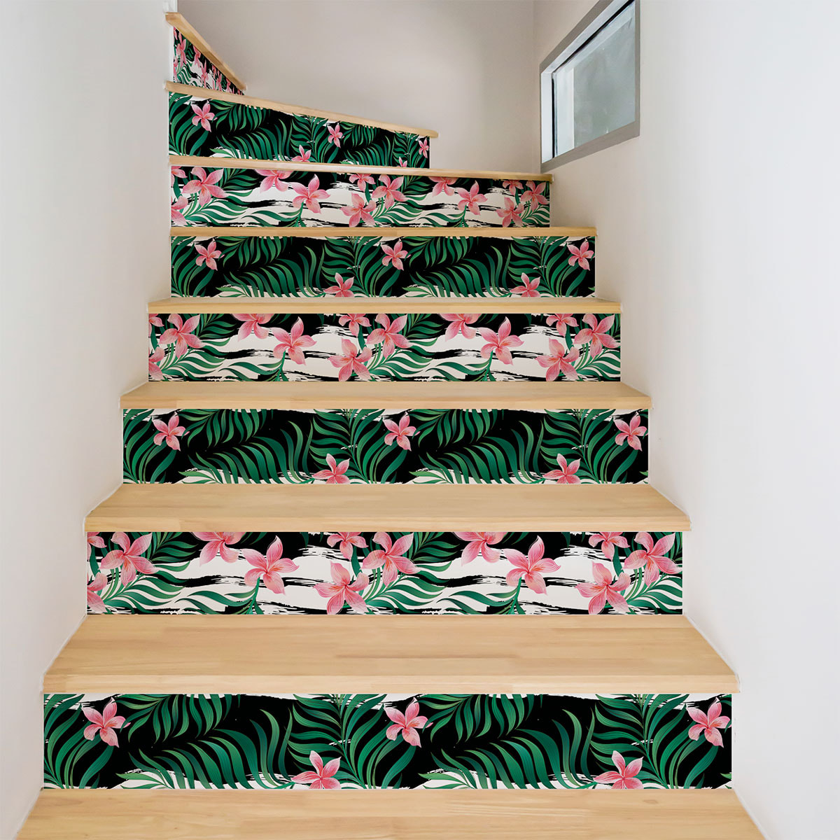 Stickers adhésifs escalier carrelages | Sticker Autocollant contremarche Carreaux de ciment carrelages adhésif - TROPICAL SAN RAMON