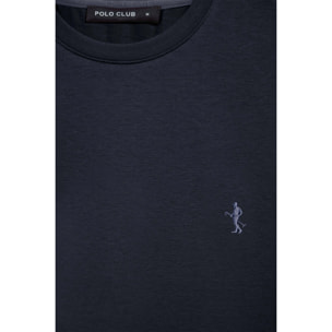 Camiseta azul marino básica de cuello redondo y bordado Rigby Best