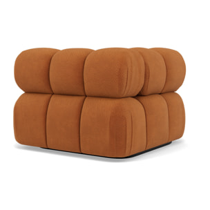 Ruby - module d'assise d'angle gauche en velours texturé - Terracotta