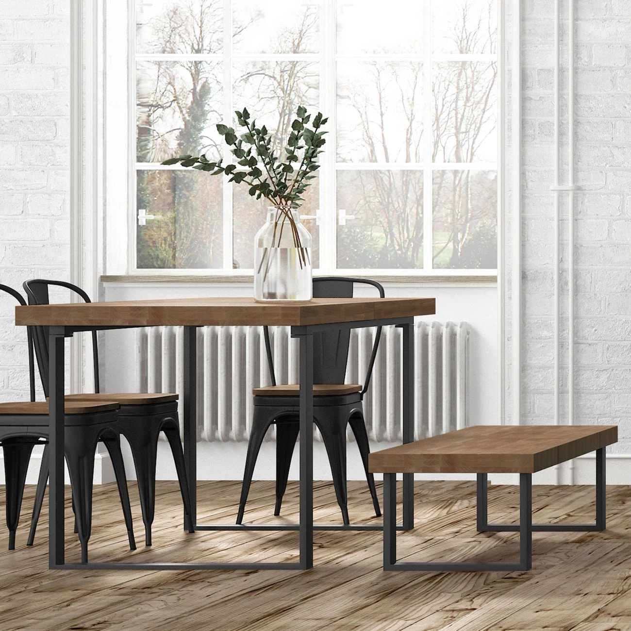 Banco Loft Roble boreal – Negro