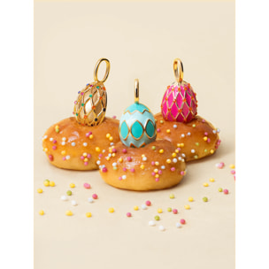 Charm Easter Egg Blue Baño Oro