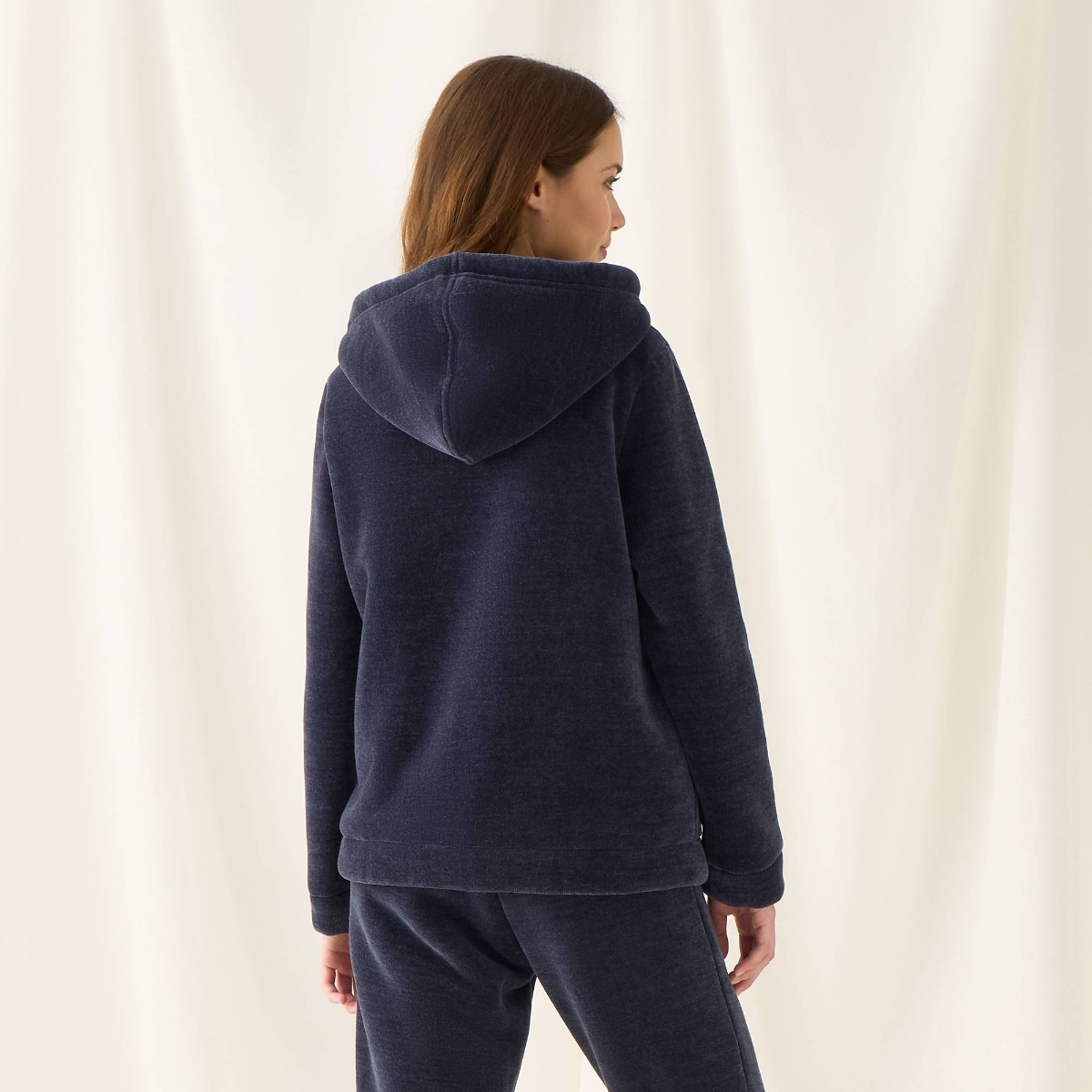 Chaqueta de chenilla con borreguito Esti color azul oscuro Poliéster