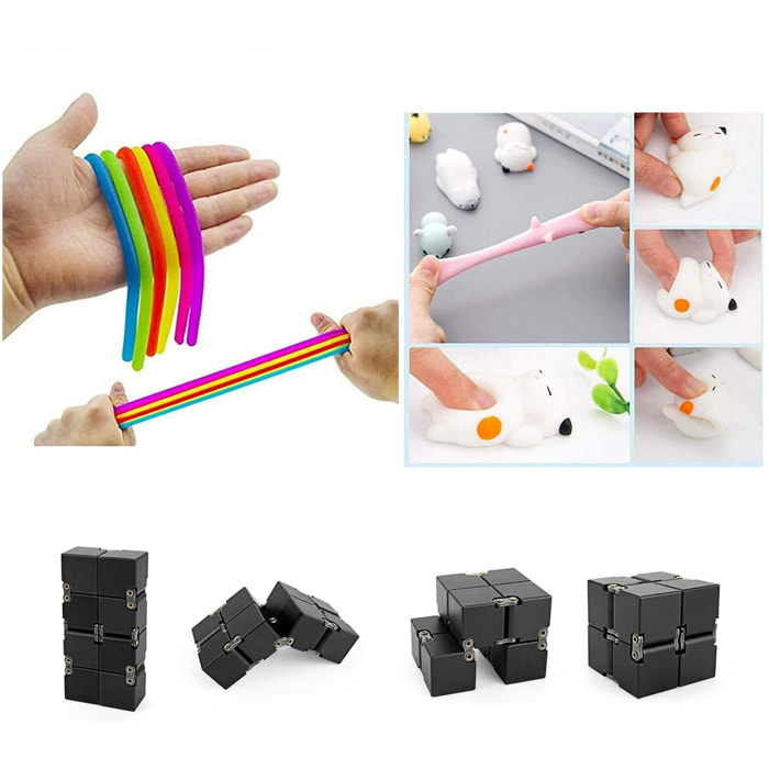 Pack de Fidget Toys anti estrés. Juguetes y accesorios variados.