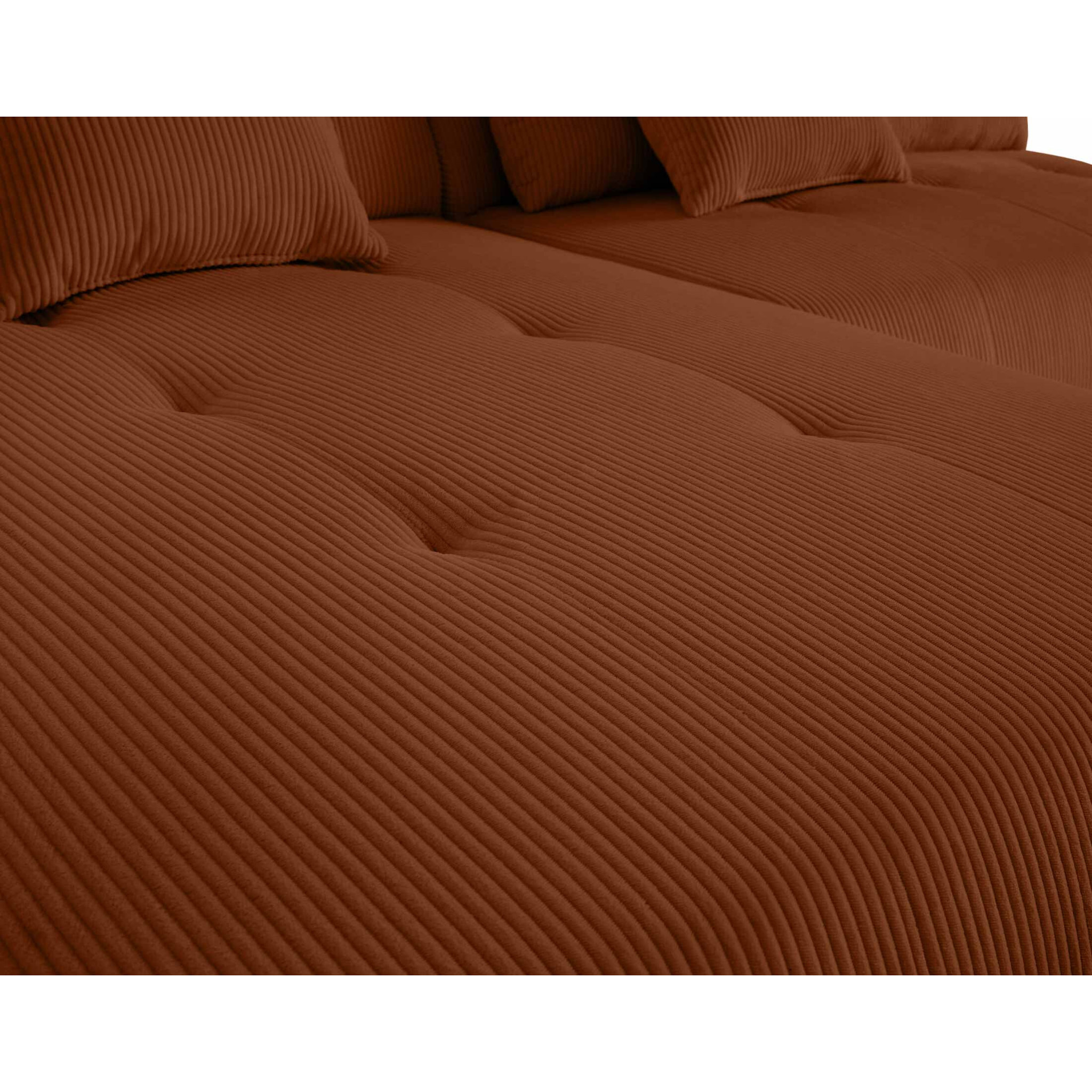 Onyx - canapé modulable d'angle gauche - 5 places - en velours côtelé - Terracotta