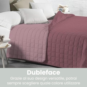 INTRECCI Copriletto Singolo Estivo, Trapunta Singola Estiva, 170x260 cm, Coperta Estiva, anche Primaverile, Double Face, Moderna, Leggera, Elegante. Colore: Zephyr/Orchidea