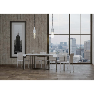 Consola extensible 90x40/196 cm Nordica Small Fresno Blanco estructura Antracita