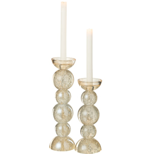 J-Line bougeoir - verre - champagne - large