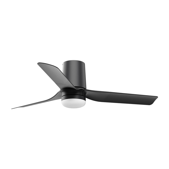MINI PUNT TUB S LED Ventilateur de plafond noir/noyer TUYA