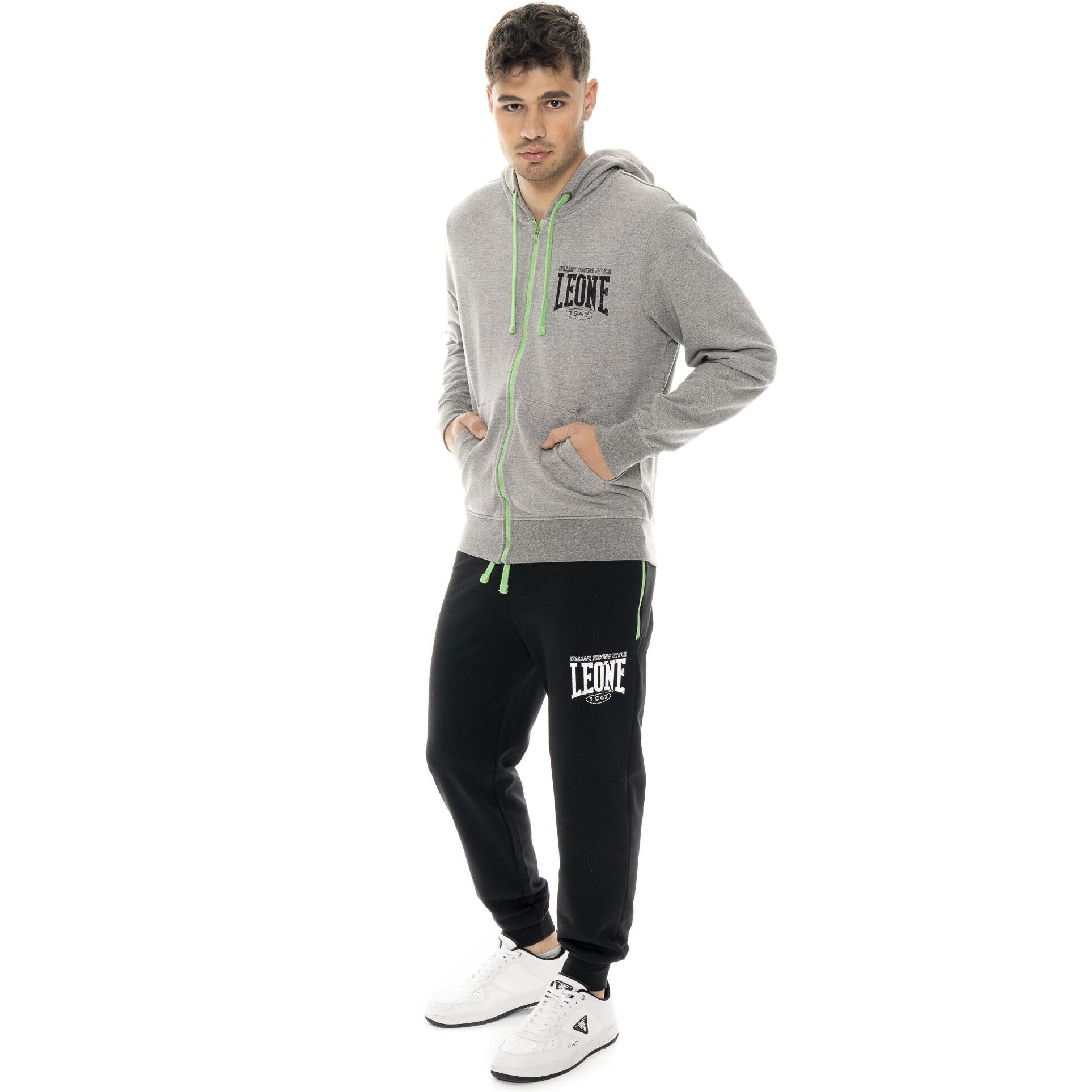 Tuta da uomo in cotone non garzato con cappuccio Leone Boxing legend